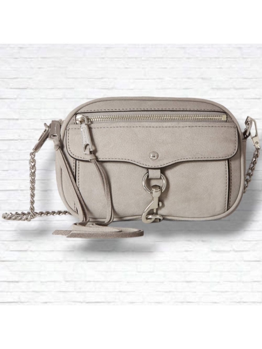 Rebecca Minkoff "Blythe" Grey Suede Crossbody Bag